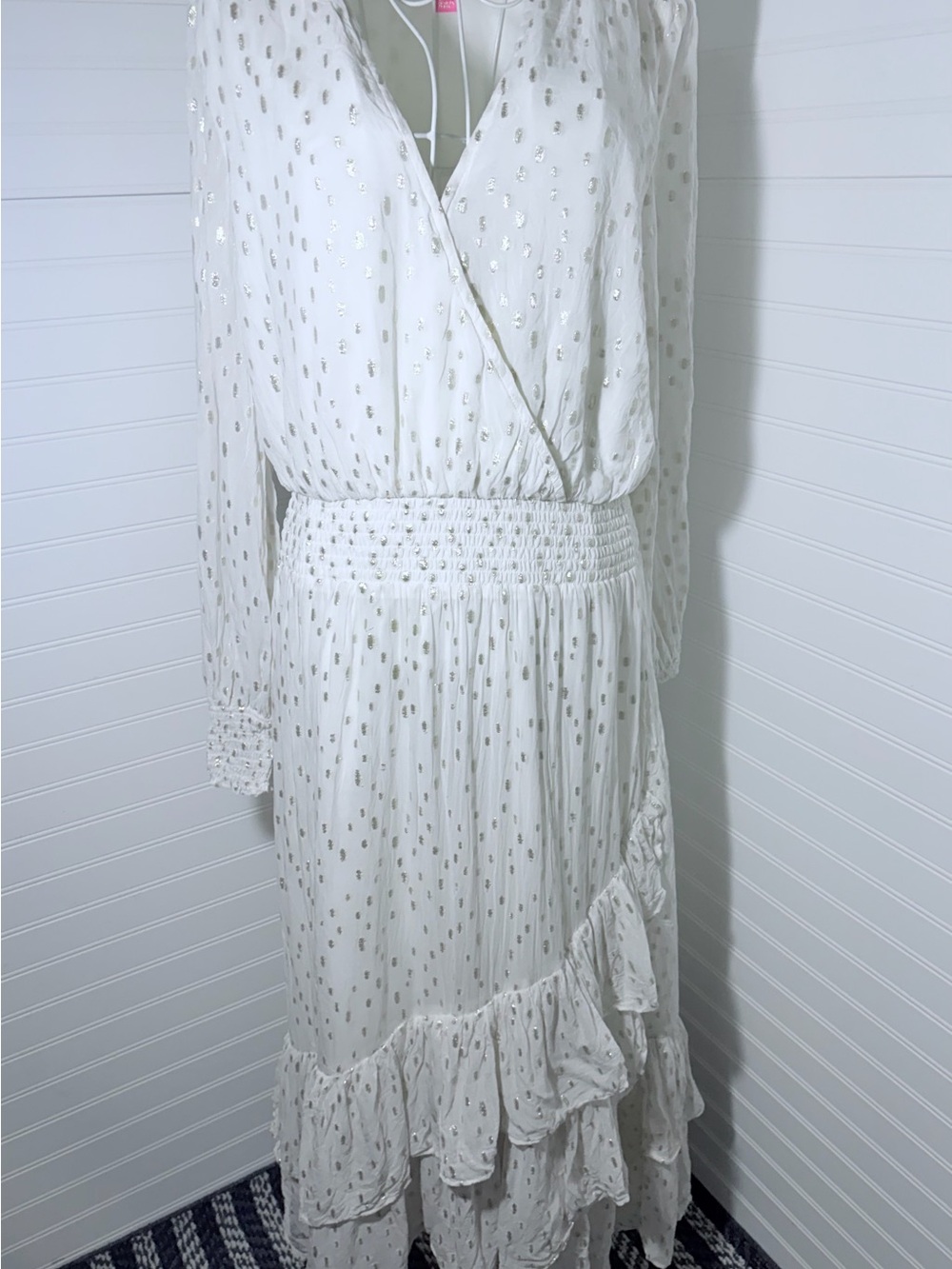 Lilly Pulitzer Ivory Dress with Gold Metallic Dot Detail - Picture 4 of 14